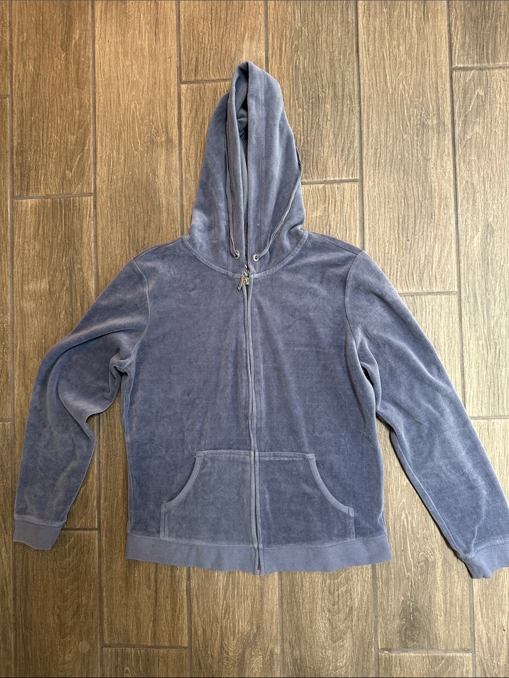 New York & Company Mid-Blue Velour Zip Up Hoodie. Womens size Medium
